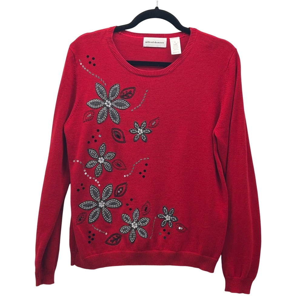 Alfred Dunner Vintage Holiday Sweater‎ Red Small